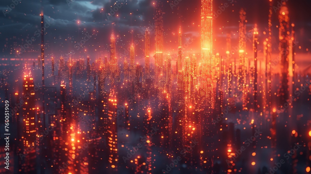 Leinwandbilder cyberspace and metaverse digital data of futuristic and technology, internet and big data of cloud c
