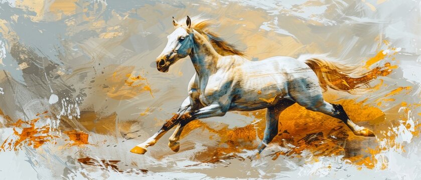 Art background. Vintage illustration, horse, chinoiserie, golden brush strokes. Textured background. Oil on canvas. Modern art. Wallpapers, posters, cards, murals, prints, wall art ...........