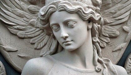Sculpted Beauty. Ancient Statue Portrait