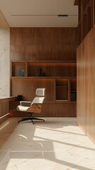 Modern home office with empty walls