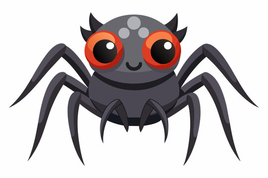 cute spider with big cute eyes insect vector art illustration