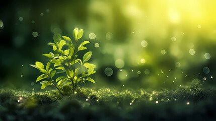 Fototapeta na wymiar Close-up of vibrant green plants