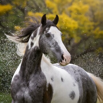 Roan Grullo Tobiano Splash White Horse