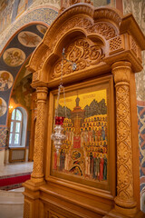 Fototapeta na wymiar The interior of an Orthodox church