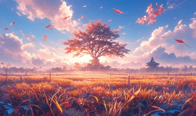 Deurstickers Beautiful anime cel colorful background © RobertNyholm
