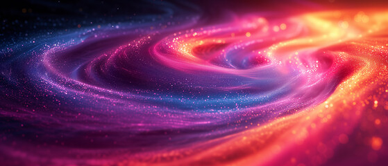 Stellar currents of cosmic light weave through the darkness, painting the void with vibrant hues