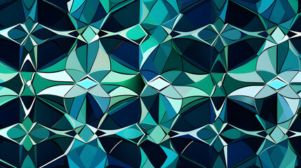 Symmetry and Order: An Abstract Representation of DG Pattern Images in Shades of Blue and Green