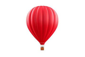 Side view of a red hot air balloon in sky.