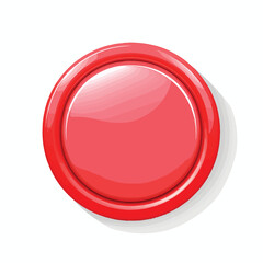 Red button on a white background flat vector illust