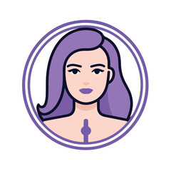 Remove woman user outline icon vector. flat vector