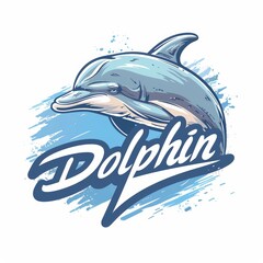 Dolphin A Brand Logo with Playful Dolphin and Stylized Name Generative AI