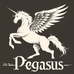 Obraz na płótnie Canvas Pegasus Mythical Creature Enhancing A Brand Logo Generative AI
