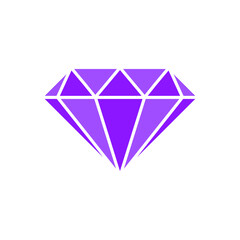 Purple Diamond Minimal Vector Icon