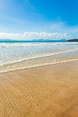 sand beach and sky Grande beach  Governador Celso Ramos Santa Catarina Brasil