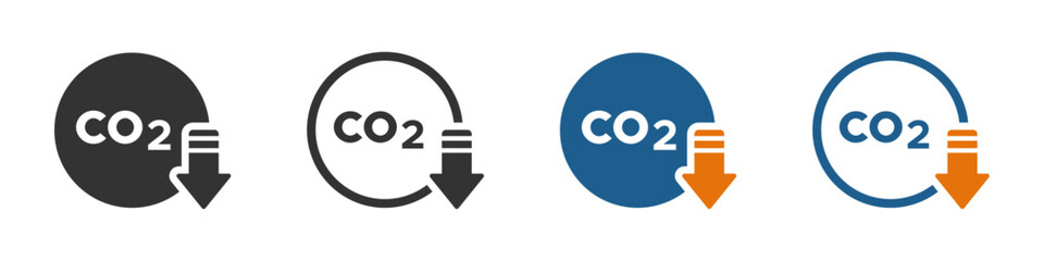 CO2 reduction vector icon concepts
