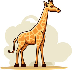 Giraffe with Heart-Shaped Spots Vector Illustration