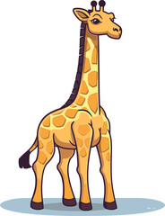 Giraffe in Dynamic Pose Vector Illustration