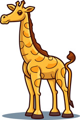 Giraffe with Pastel Rainbow Background Vector Illustration