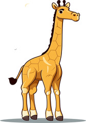 Giraffe with Vintage Film Poster Style Vector Illustration