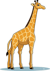 Giraffe with Whimsical Doodles Vector Illustration