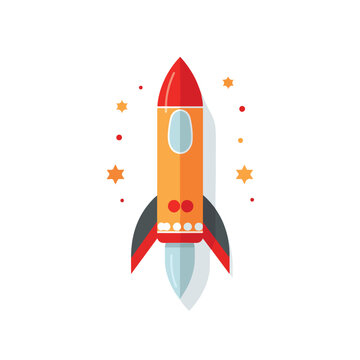 Rocket Vector Icon flat vector illustration isloate