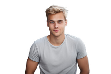 Obraz premium Young handsome blonde man on isolated chroma key background