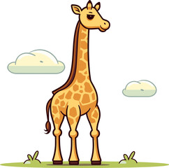 Giraffe with Retro Roller Derby Club Badge Vector Illustration