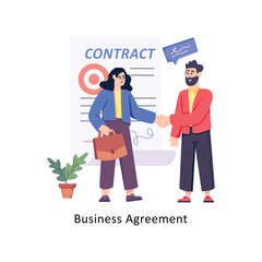 Business Agreement flat style design vector stock illustrations. 
