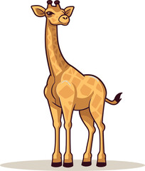 Giraffe with Retro Soccer League Badge Vector Illustration