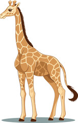 Giraffe with Retro Cricket League Badge Vector Illustration