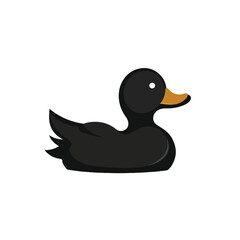 Rubber duck icon. toy bath duck icon. Black rubber