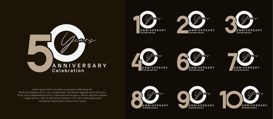 anniversary logotype vector design with brown and white color can be use for special moment celebration