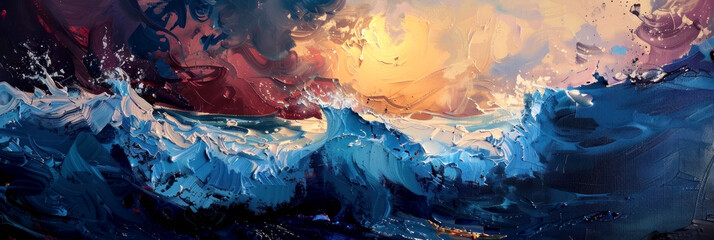Dive into a vibrant abstract waves art explosion