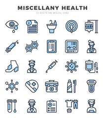 MISCELLANY HEALTH Two Color icons collection. Two Color icons pack. Vector illustration