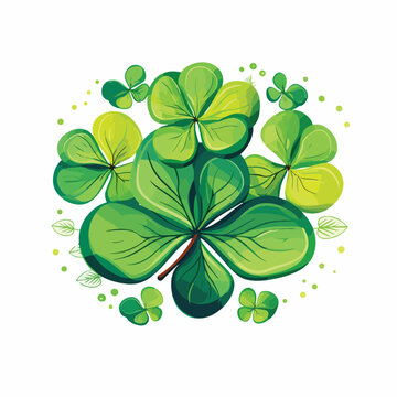 Saint Patricks day clover flat vector illustration