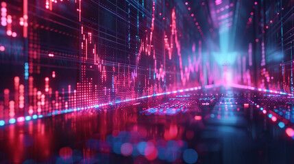 modern Data science and big data technology. Data mining, artificial intelligence, laptop screen with scientific work neon light colors, communicating together in creative advanced technology office	
