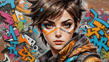 Tracer, detailed beautiful women, from game, wallpaper, background