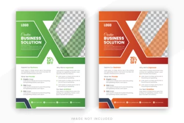 Fotobehang Corporate modern Business flyer design template. Geometric shape business flyer design layout, business poster design and leaflets. © TGreatVect