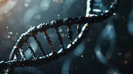 Fotobehang Genetic mutations and diseases. Affected DNA Molecule, double helix, 3D illustration.  © evastar