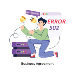Business Agreement flat style design vector stock illustrations. 