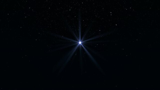 Christmas star appears in the sky. Star of Bethlehem. Christmas star of the Nativity of Bethlehem