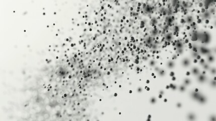 Obraz premium Dots abstract white background. Falling network particles. Big data flow. 3D rendering
