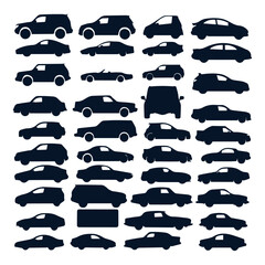 flat deisgn car silhouette collection