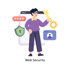 Web Security flat style design vector stock illustrations. 