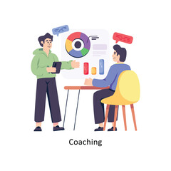 Coaching flat style design vector stock illustrations. 