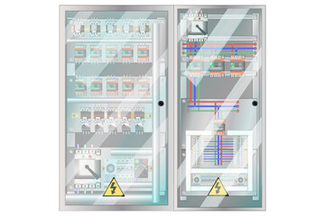 Electric Control Panel. Production control panel and control of computer devices. 