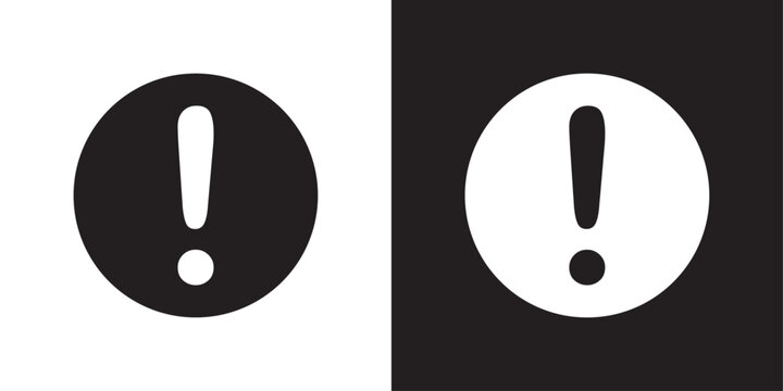 vector exclamation mark symbol black and white