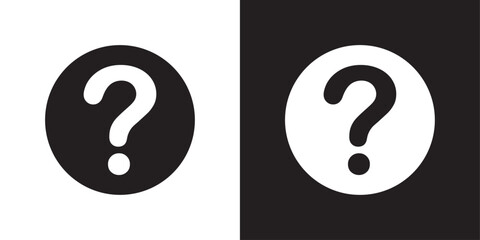 vector black and white question mark icons - obrazy, fototapety, plakaty