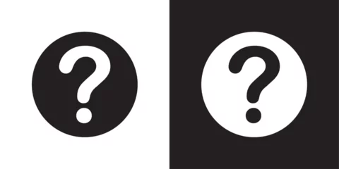 Foto op Plexiglas vector black and white question mark icons © Alponso