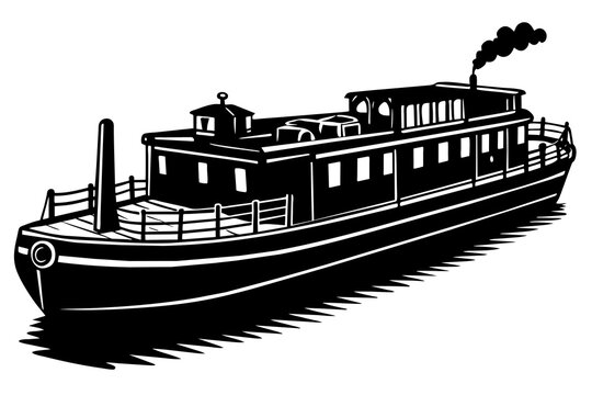 barge vector illustration
